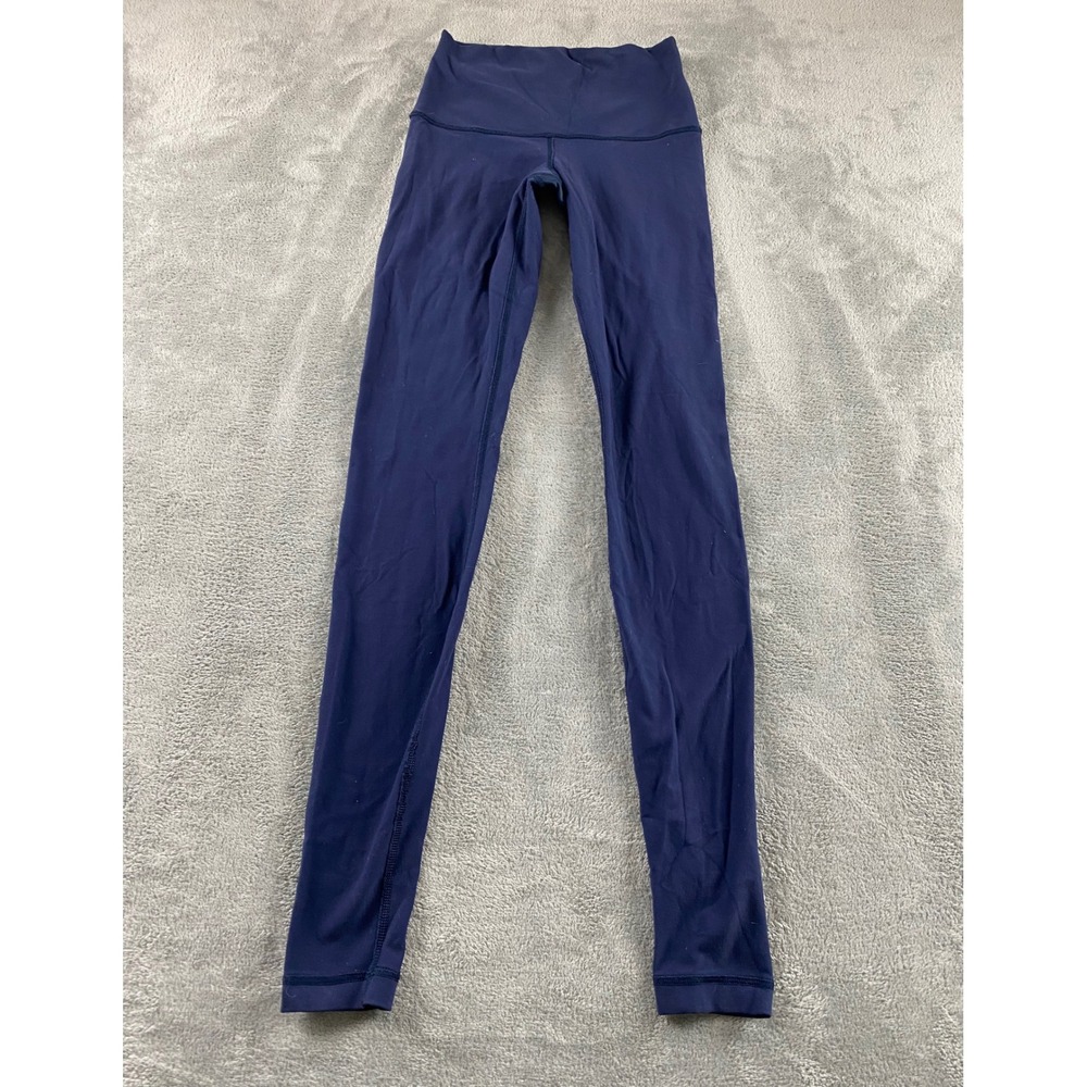 Lululemon Align High Rise Leggings Navy Blue Full Length Yoga Pants Womens 4
